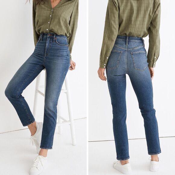 NEW Madewell‎ Plus Curvy Stovepipe Jeans in Dearham Wash, 28W - Picture 1 of 16
